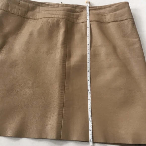 BCBG Max Azria Taupe Leather Mini Skirt - Picture 4 of 7